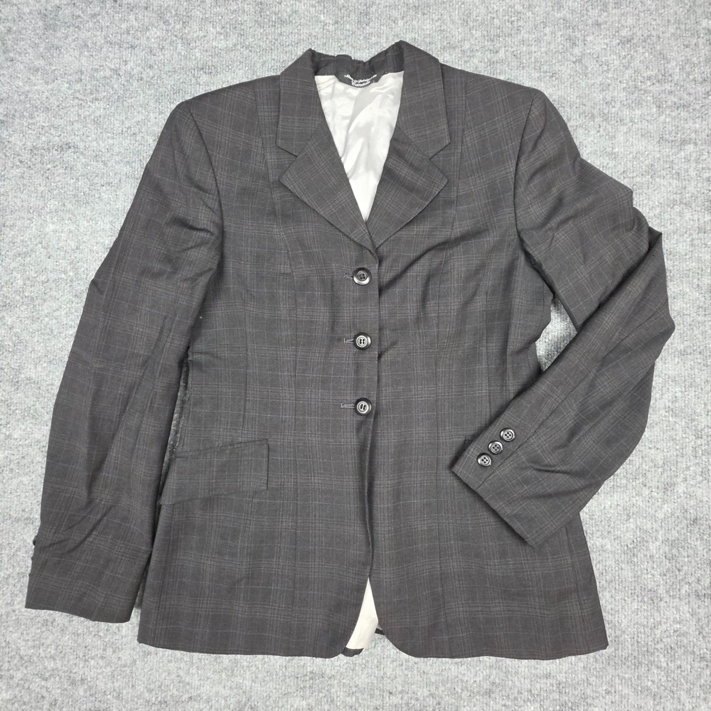 The Grand Prix Canada Wool Jacket Blazer Women's 12R Plaid Gray
